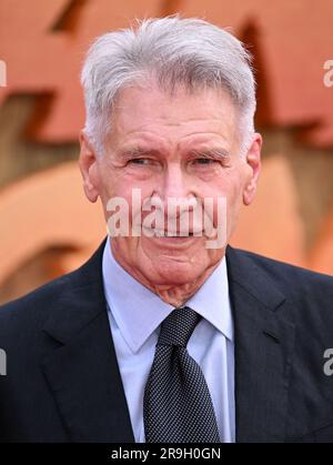 London, UK. 26th June, 2023. Harrison Ford at the Indiana Jones and the Dial of Destiny UK Premiere in London, UK, June 26, 2023. Photo by Stuart Hardy/ABACAPRESS.COM Credit: Abaca Press/Alamy Live News Stock Photo