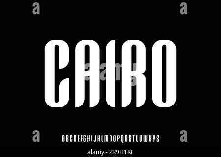 Thick condensed typeface display font vector with rounded edge Stock Vector
