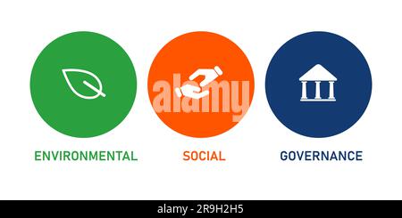 ESG Environmental Social Governance icon set flat Stock Vector