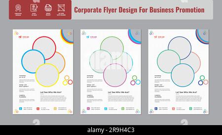 Business Flyer Corporate Flyer Template poster flyer brochure cover design layout space for photo background, vector illustration template in A4 size Stock Vector