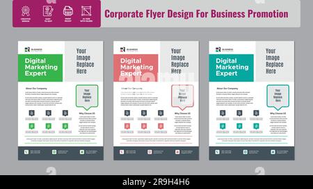 Business Flyer Corporate Flyer Template poster flyer brochure cover design layout space for photo background, vector illustration template in A4 size Stock Vector