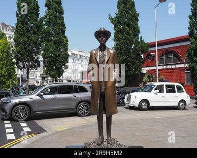 LONDON, UK - JUNE 09, 2023: Statue of Hungarian composer Bela Bartok by sculptor Imre Varga circa 2004 Stock Photo