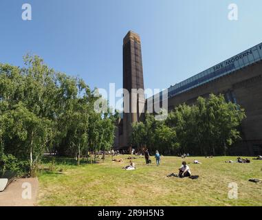 LONDON, UK - JUNE 08, 2023: Tate Modern art gallery in South Bank power station Stock Photo