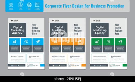 Business Flyer Corporate Flyer Template poster flyer brochure cover design layout space for photo background vector illustration template in A4 size Stock Vector