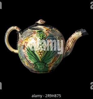antique vintage teapot isolated background  Stock Photo
