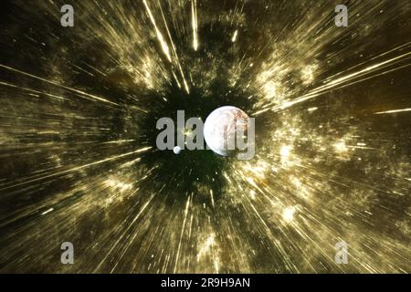 Space portal to the other dimension. 3D illustration Stock Photo