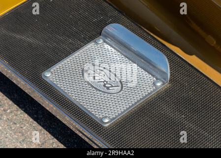 Running board of a vintage Ford car on display after the London to Southend classic car run. On show on the seafront in Southend on Sea, Essex, UK Stock Photo
