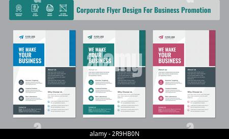 Business Flyer Corporate Flyer Template poster flyer brochure cover design layout space for photo background, vector illustration template in A4 size Stock Vector