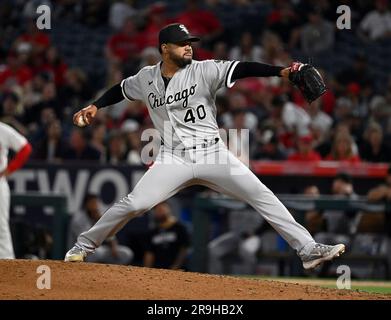 ANAHEIM, CA - JUNE 26: Chicago White Sox catcher Yasmani Grandal (24)  during an at bat in an MLB baseball game against the Los Angeles Angels  played on June 26, 2023 at