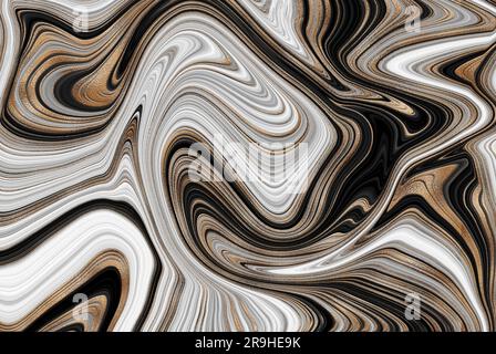 Marble abstract liquid background. Marbling artwork texture. Agate ripple pattern. Modern, Contemporary, 3d illustration. Stock Photo