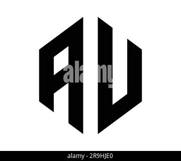 AU letter logo design vector template Stock Vector