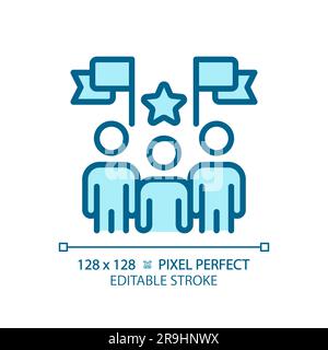 Editable pixel perfect blue election candidates Stock Vector