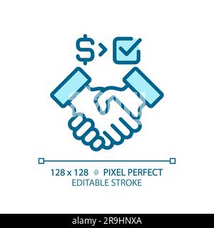 Editable pixel perfect blue partnership icon Stock Vector