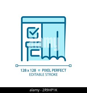 Editable pixel perfect blue voting booth icon Stock Vector