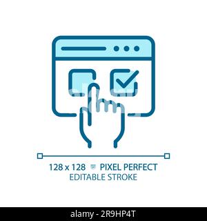 Editable pixel perfect blue electronic voting icon Stock Vector