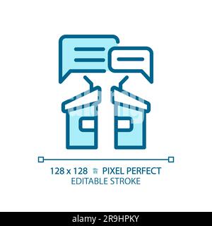 Editable pixel perfect dialog icons with voting concept Stock Vector