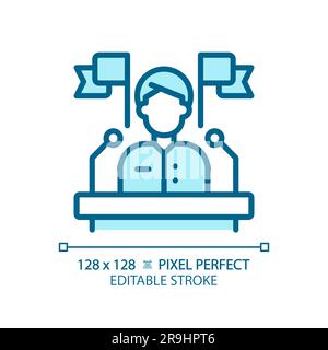 Editable pixel perfect blue election candidate Stock Vector