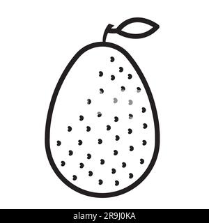 avocado outline icon fruit and vegetable vector illustration isolated on white eps 10 Stock Vector
