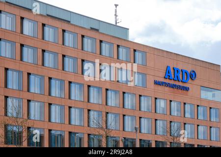 Berlin, Germany - April 19, 2023 : View of the ARD building, Germany’s regional public broadcaster in Berlin Stock Photo