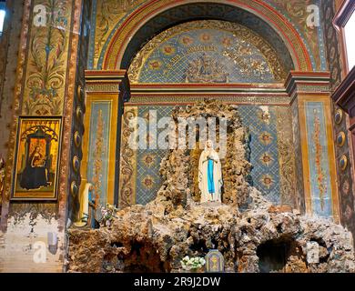 ST REMY, FRANCE - MAY 6, 2013: The ornate Chapel of Our Lady of Lourdes in St MArtin Collegiate Church, on May 6 in St Remy Stock Photo
