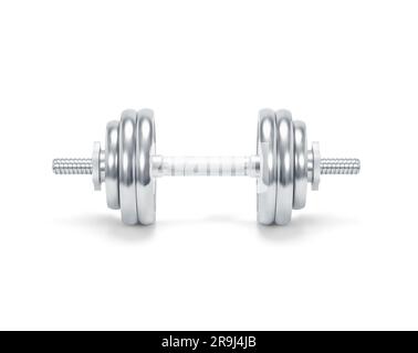 steel dumbbell isolated on white background Stock Photo