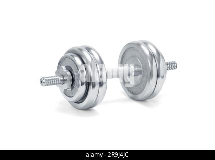 steel dumbbell isolated on white background Stock Photo