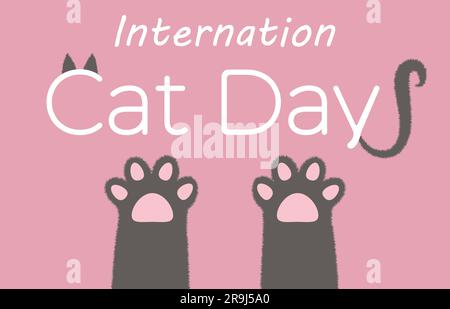 World Cat Day concept. Holiday concept. Template for background, Web banner, card, poster Stock Vector