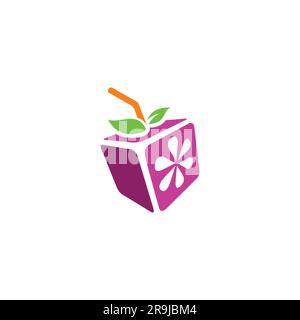 Fruit Juice logo. Ice Juice Logo Design Stock Vector