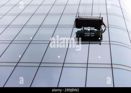 Window cleaners in Manchester. Stock Photo