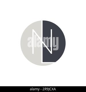 Initial letter LN minimal design logo vector. Initial Circle LN letter Logo Design vector Template. Abstract Letter LN logo Design Stock Vector