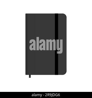 black notebook cover. sketch book or note book mock up. Vector illustration Stock Vector