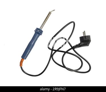 an electric soldering iron on a transparent background Stock Photo