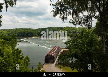 Savannah river rapids in Augusta Stock Photo