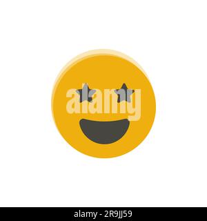 Star eyes , star-struck social media emoji, emoticon for web and mobile. Stock Vector