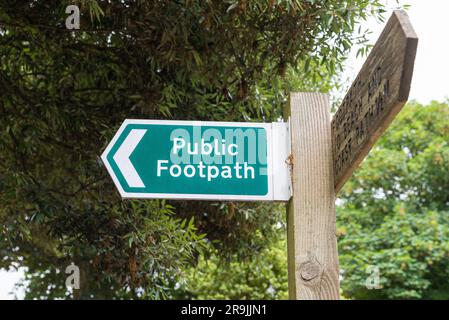Public footpath sign or finger post in the South Hams village of Thurlestone, Devon Stock Photo