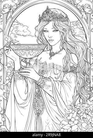 https://l450v.alamy.com/450v/2r9jna8/enchanted-realm-princess-coloring-book-pages-2r9jna8.jpg