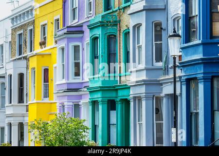 Colorful houses in Notting Hill, London, UK Stock Photo