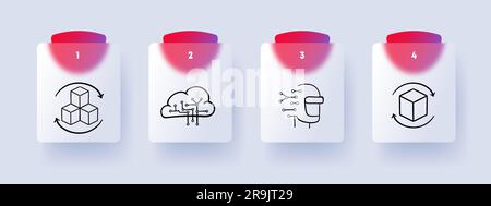 Cloud Storage Icon. Data storage, file backup, remote storage, online storage, cloud computing. Vector line icon for Business Stock Vector
