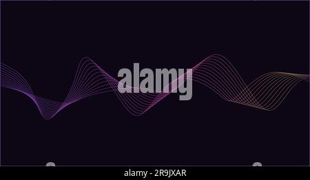 abstract dark colorful wave vector illustration black background Stock Photo