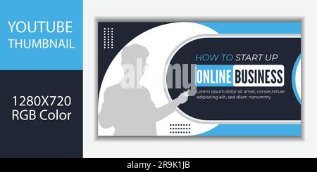 Corporate thumbnail and web banner design Modern YouTube video thumbnail for workshop Stock Vector