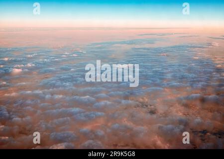 Clouds over Pacific Ocean at sunset. Stock Photo