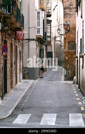 La Rambla side street, Palma de Mallorca, Spain Stock Photo