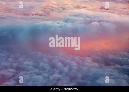 Clouds over Pacific Ocean at sunset. Stock Photo