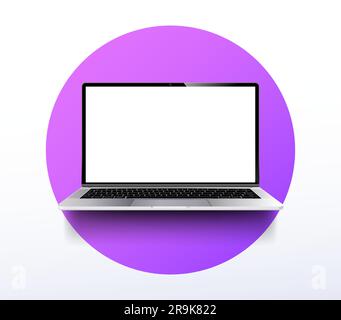 Laptop mockup with blank screen concept Stock Vector