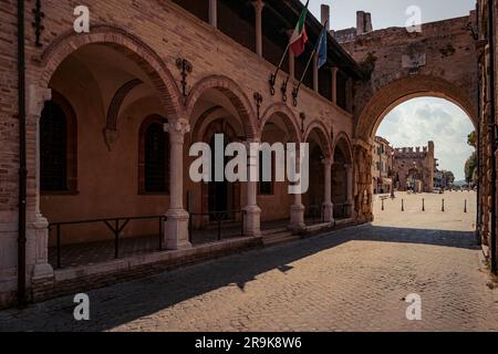 The Roman entrance gate to the city of Fano in the Marche region, Italy Stock Photo