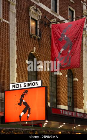 MJ Michael Jackson musical at the Neil Simon theatre on Broadway in NYC Stock Photo