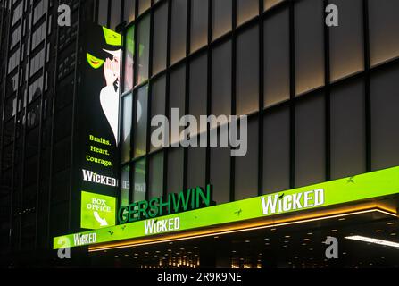 Wicked the musical at the Gershwin Theatre in Manhattan NYC Stock Photo