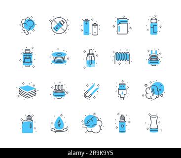 Vaping icons color set Stock Vector