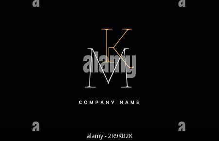 KM, MK Abstract Letters Logo Monogram Stock Vector