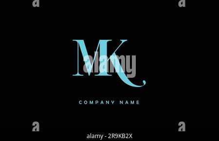 KM, MK Abstract Letters Logo Monogram Stock Vector